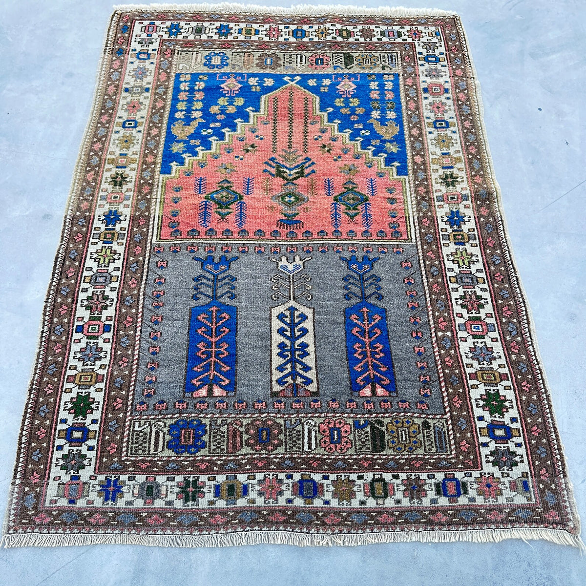 Vintage Afghan Bokhara Rug 3.7 x 5 ft