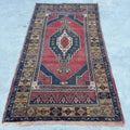 Vintage Turkish Accent Area rug 3.7 x 6.7 ft