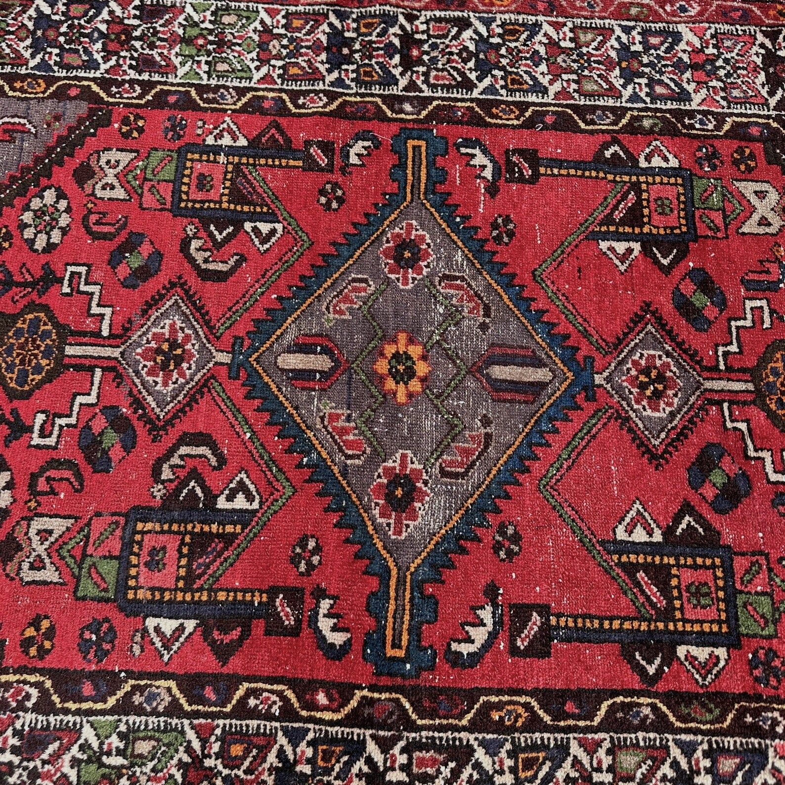 Vintage Persian Accent Area Rug 4.2 x 6.2 ft