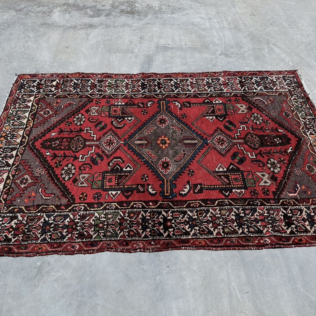 Vintage Persian Accent Area Rug 4.2 x 6.2 ft