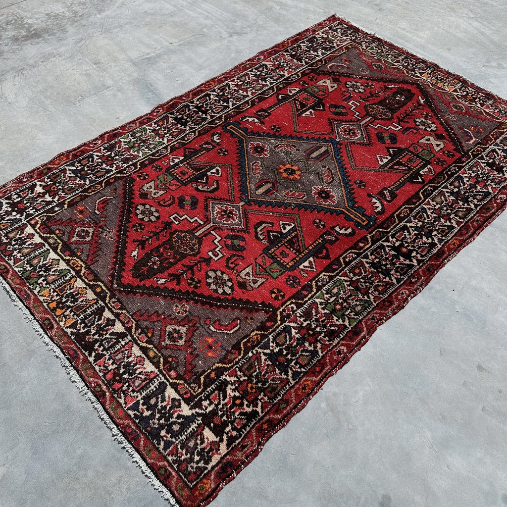 Vintage Persian Accent Area Rug 4.2 x 6.2 ft