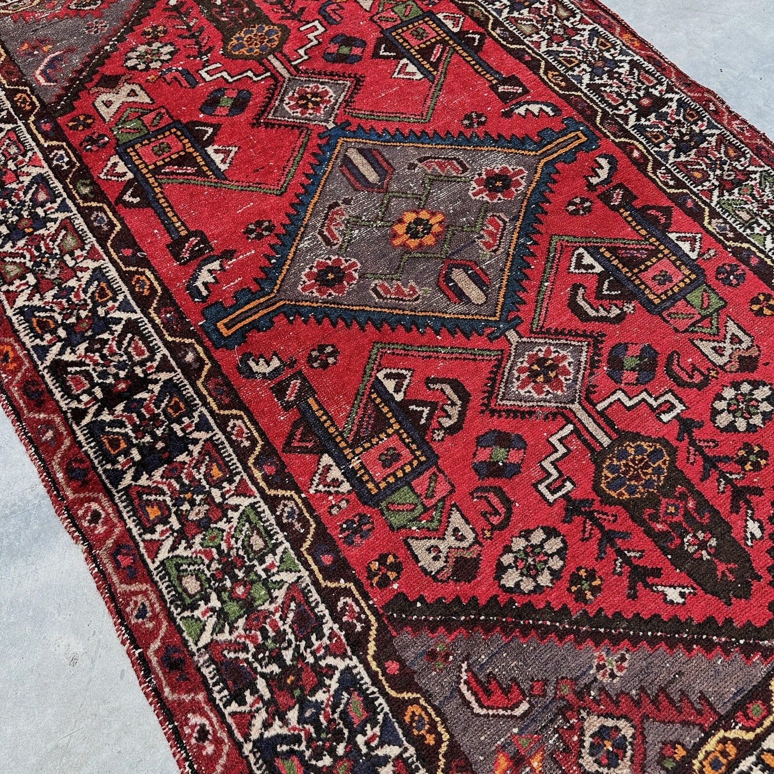 Vintage Persian Accent Area Rug 4.2 x 6.2 ft