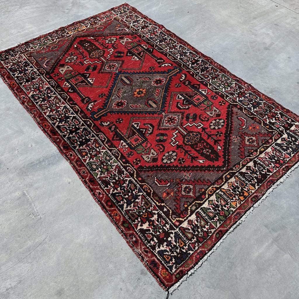 Vintage Persian Accent Area Rug 4.2 x 6.2 ft