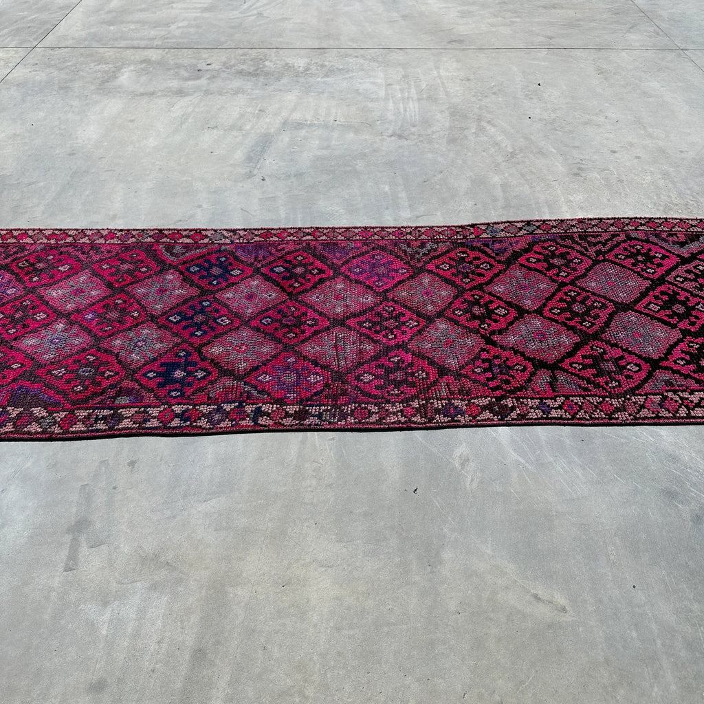 Vintage Turkish Runner Rug 2.9 x 14.2 ft