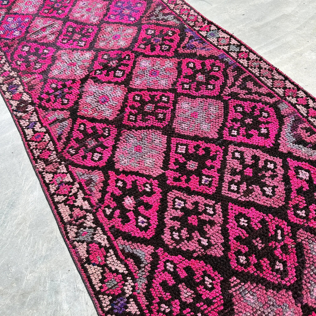 Vintage Turkish Runner Rug 2.9 x 14.2 ft