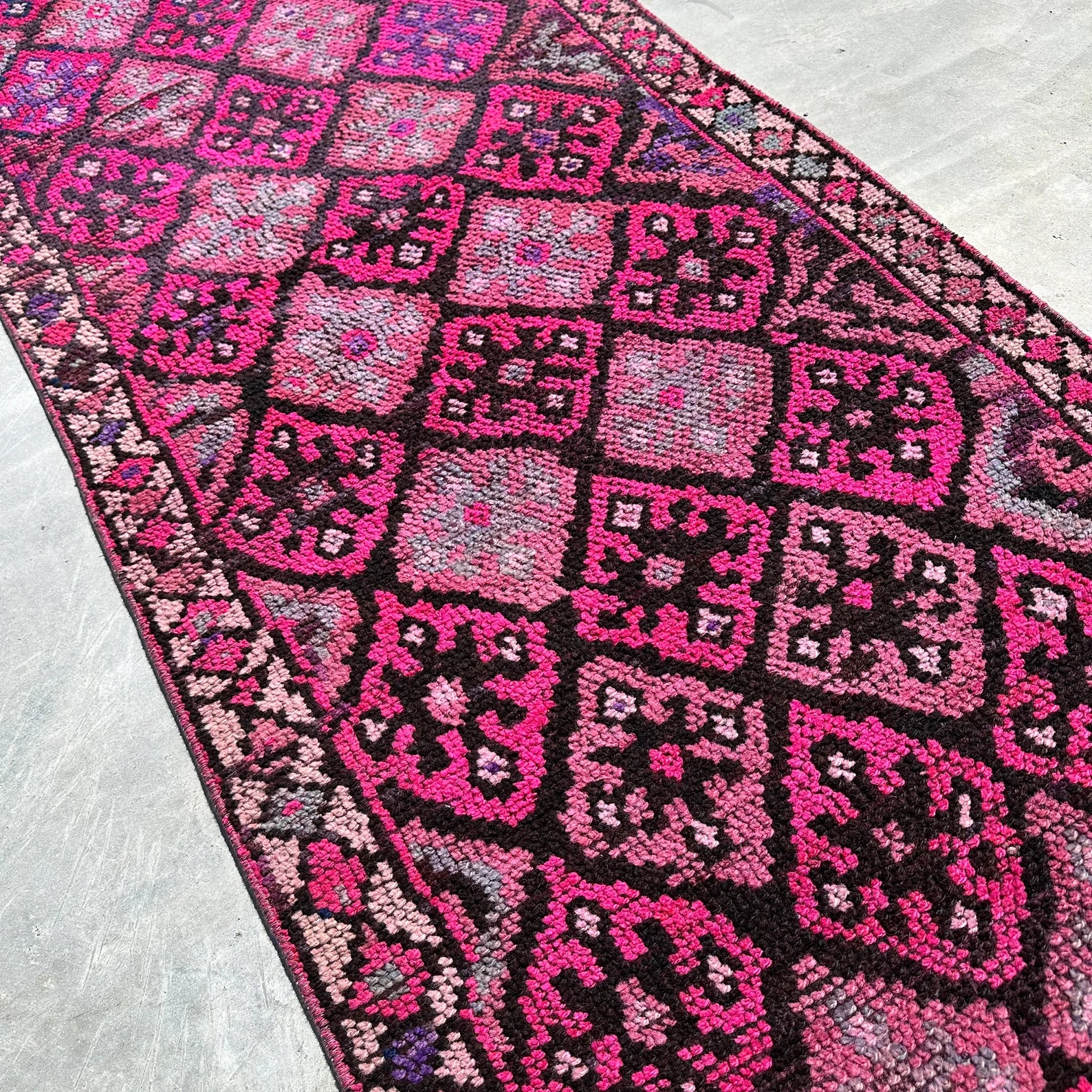 Vintage Turkish Runner Rug 2.9 x 14.2 ft