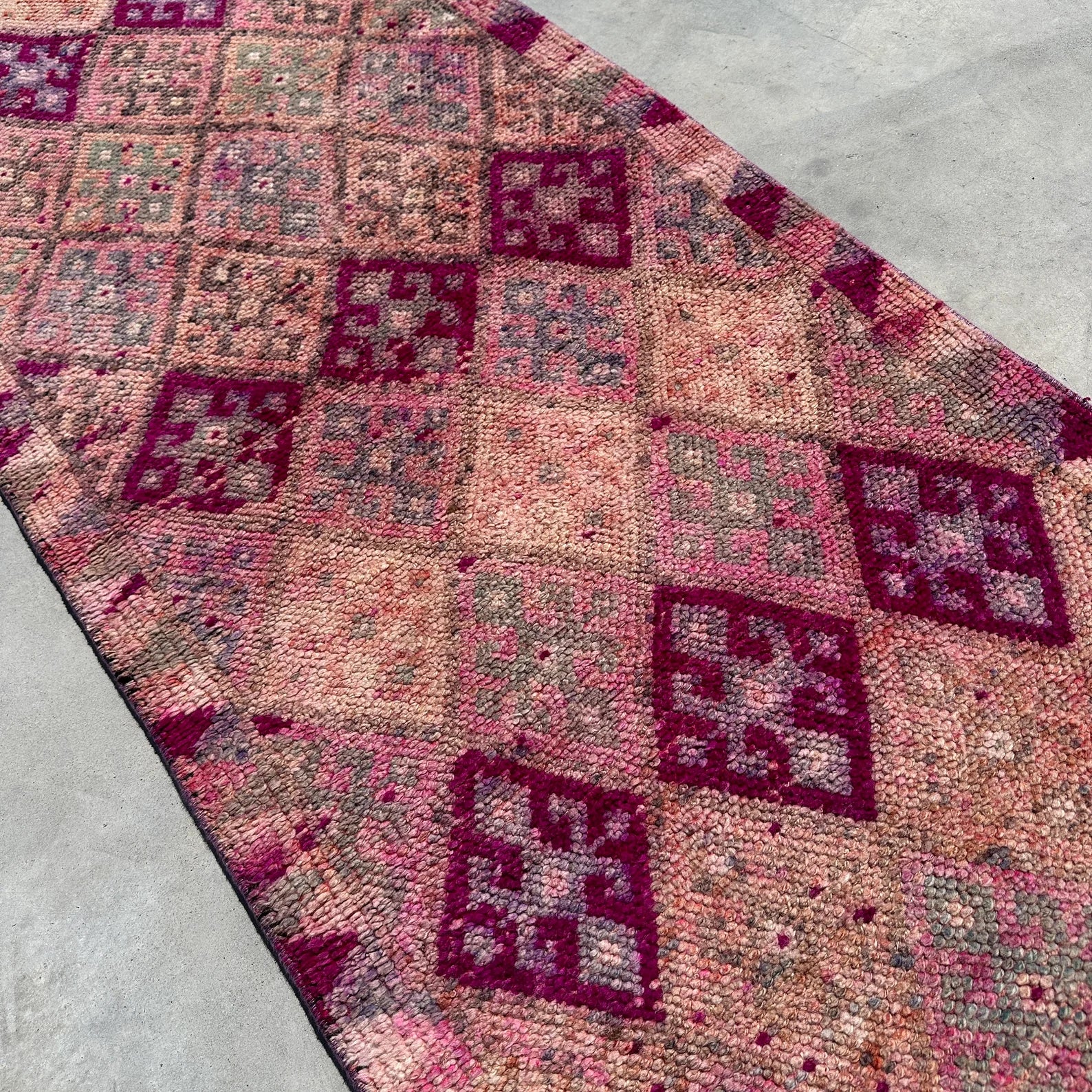 Vintage Turkish Runner Rug 3 x 12.1 ft