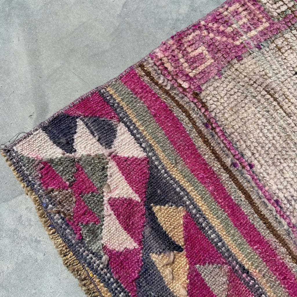 Vintage Turkish Runner Rug 3.2 x 10.7 ft