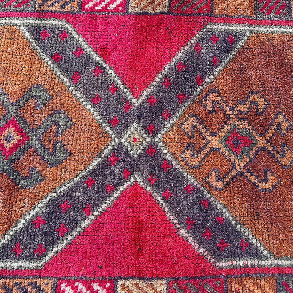Vintage Turkish Runner Rug 2.8 x 10.1 ft