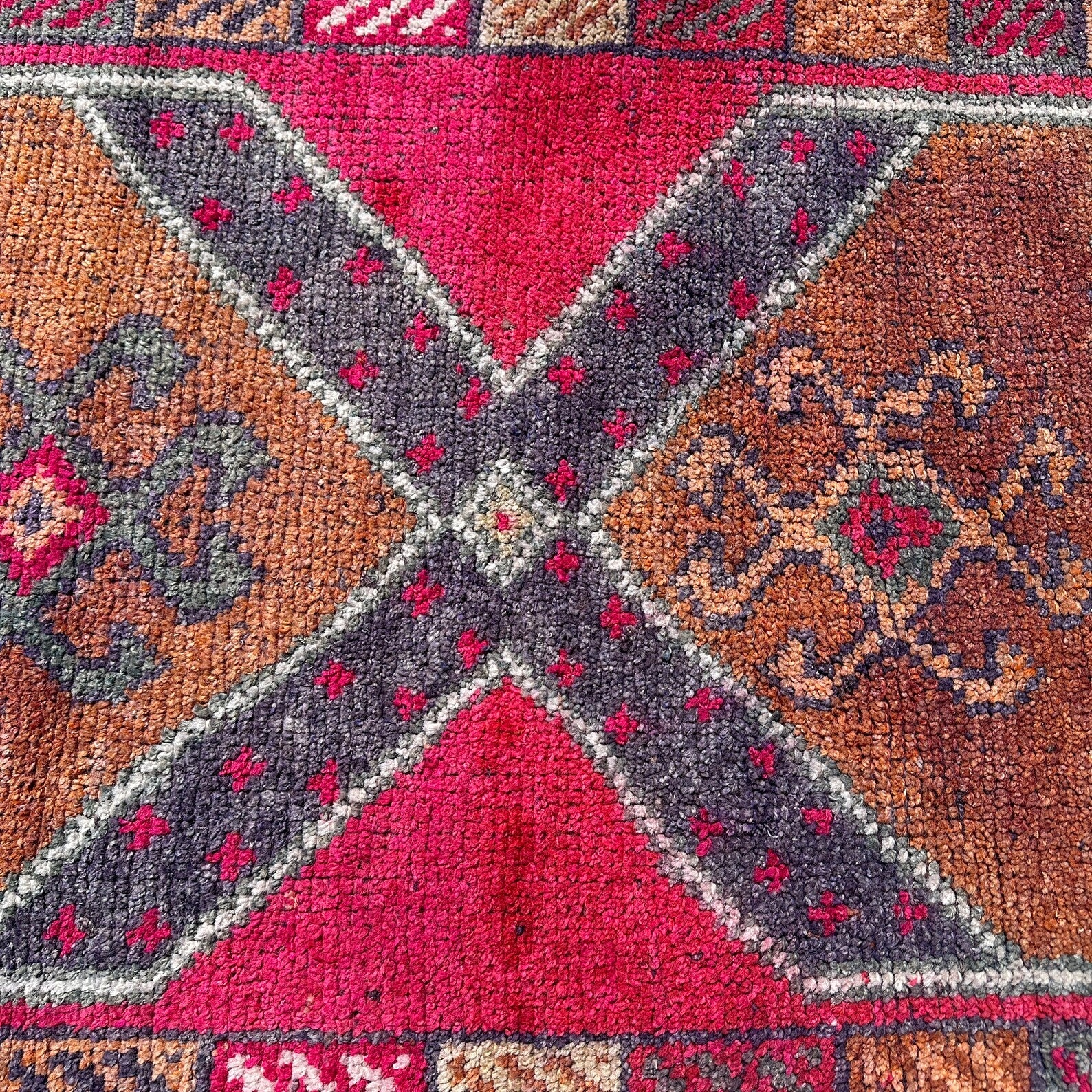 Vintage Turkish Runner Rug 2.8 x 10.1 ft