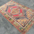 Vintage Turkish Accent Area rug 3.6 x 6.4 ft