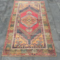 Vintage Turkish Accent Area rug 3.6 x 6.4 ft
