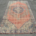 XL Vintage Turkish Accent Area rug 5.4 x 9.3 ft