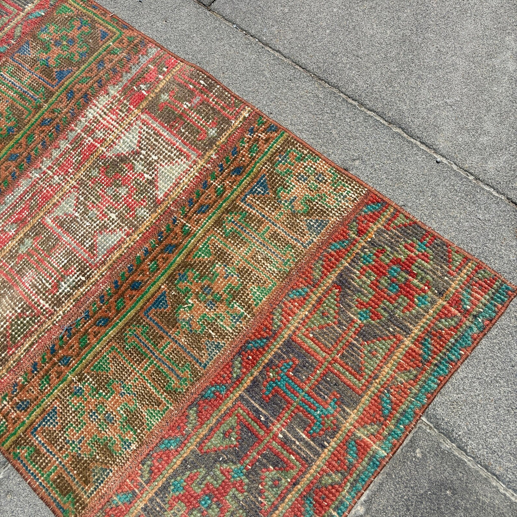 Vintage Turkish Runner Rug 1.7 x 7.6 ft
