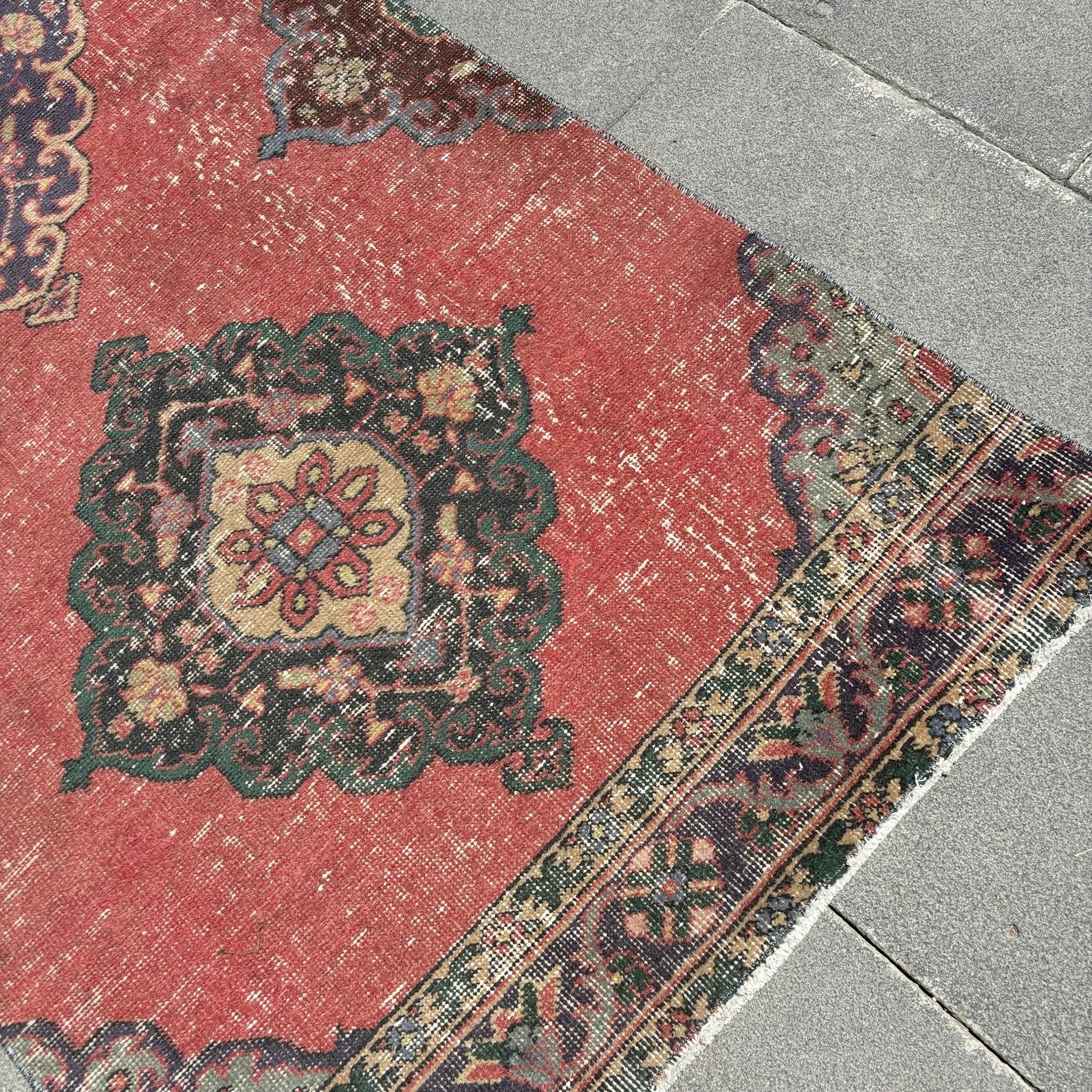 Vintage Turkish Runner Rug 3 x 12.3 ft