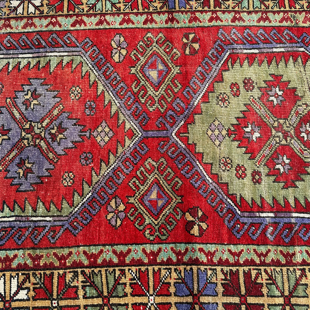 Vintage Turkish Runner Rug 3.6 x 10.5 ft