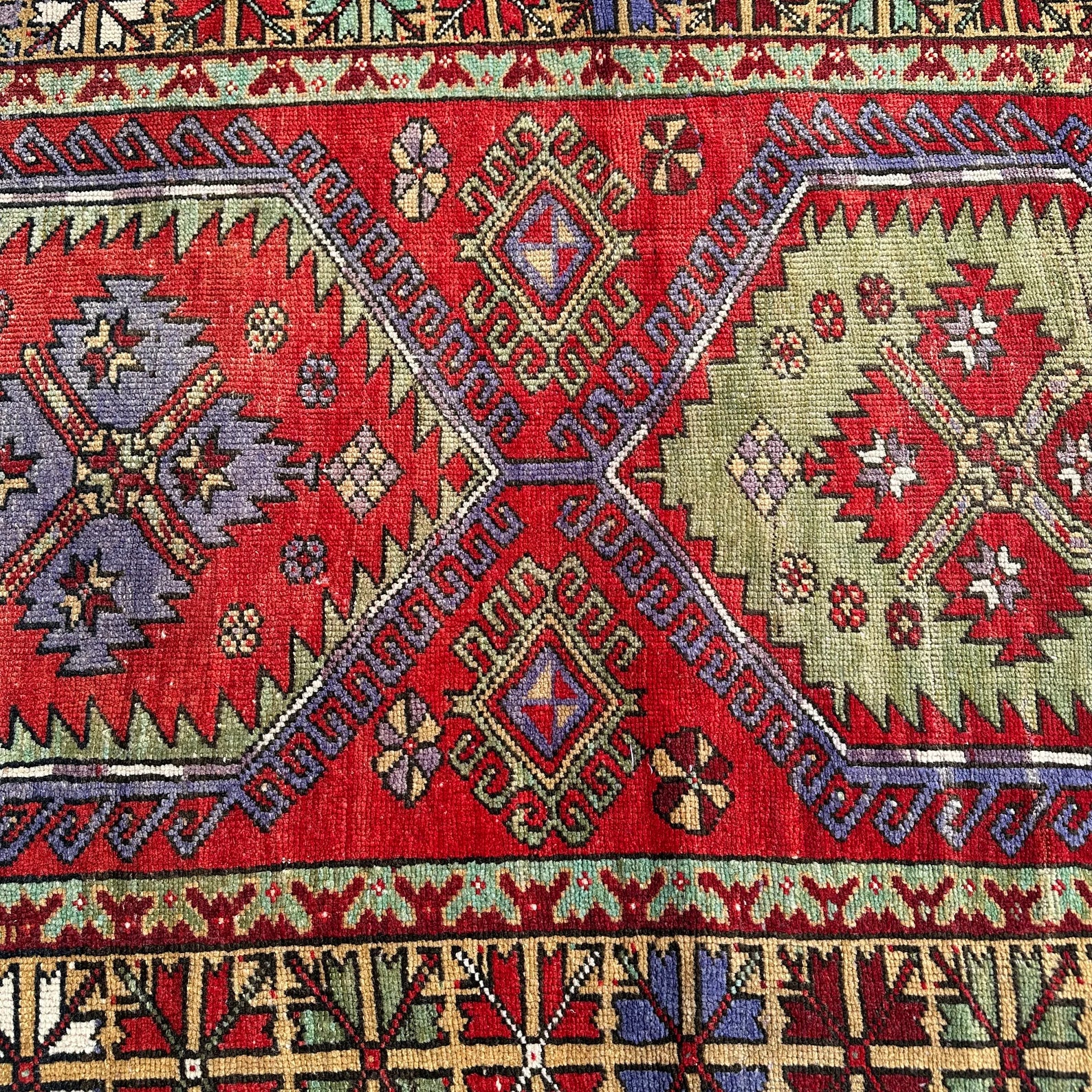 Vintage Turkish Runner Rug 3.6 x 10.5 ft