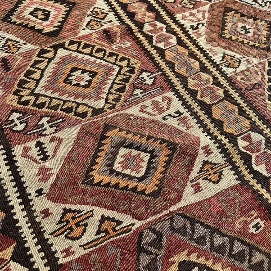Vintage Turkish Accent Area Rug 4.2 x 6.2 ft