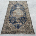 Vintage Turkish Accent Area rug 3.8 x 6.6 ft