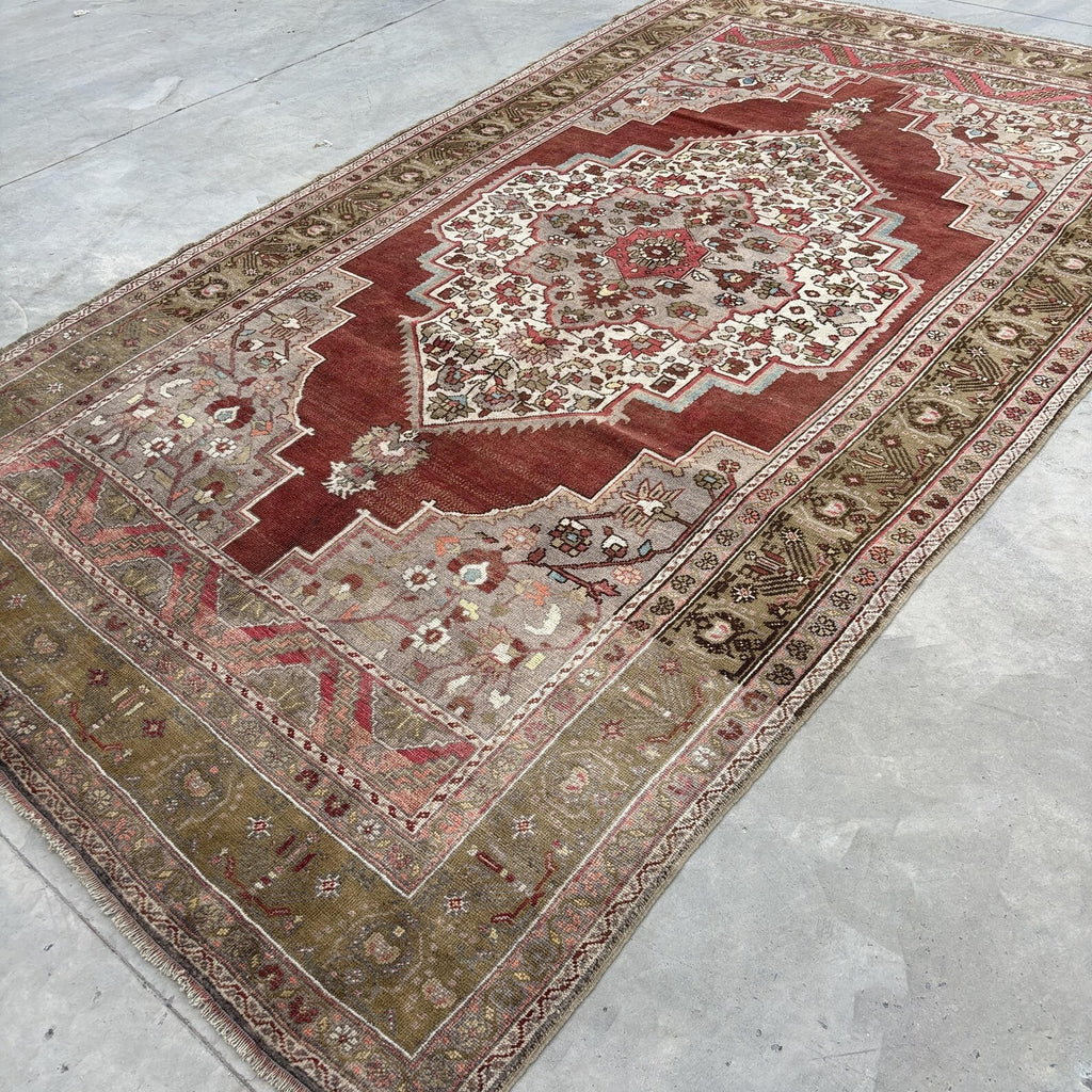 XL Vintage Persian accent area rug 6.4 x 10.7 ft