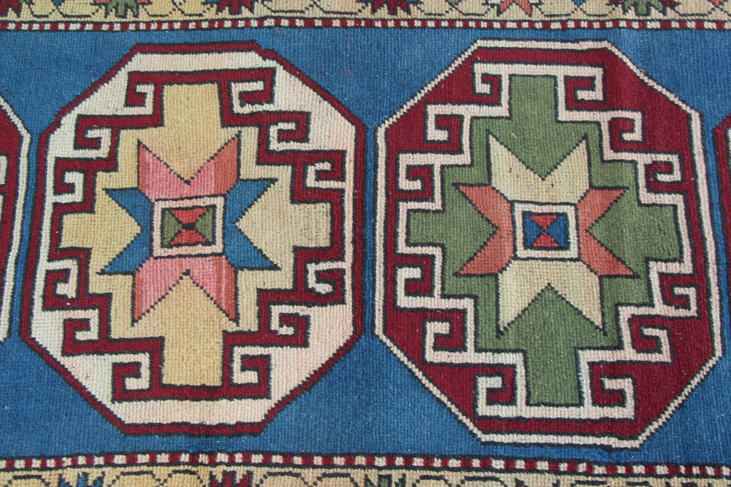Vintage Turkish Accent Area rug 3.2 x 7.7 ft