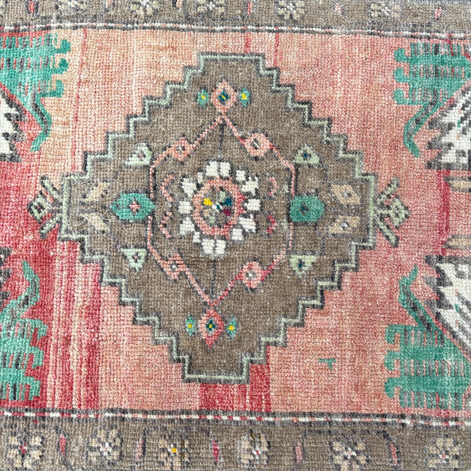 Vintage Turkish Mini Rug 1.6 x 3.1 ft