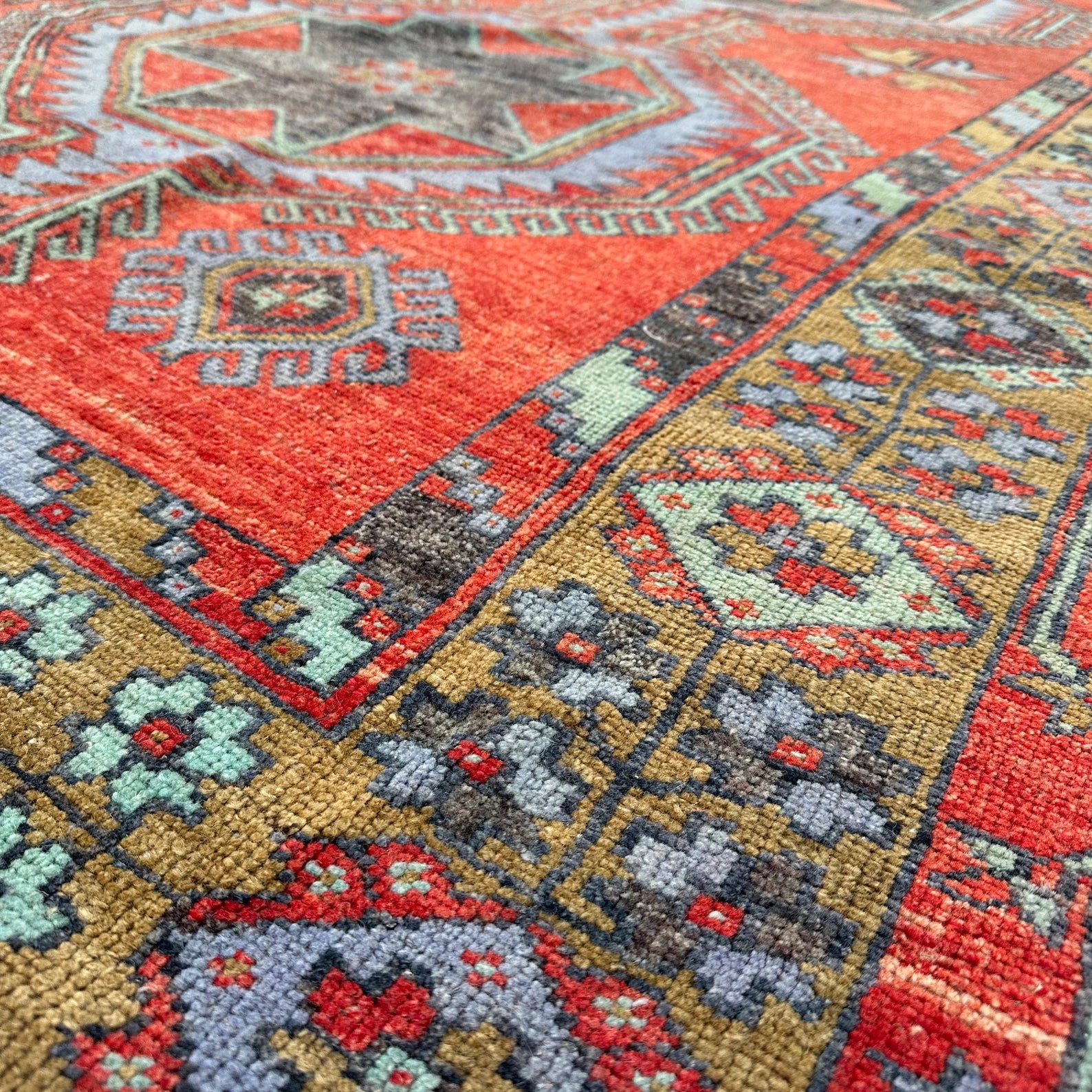 XL Vintage Turkish Accent Area rug 4.8 x 11.3 ft