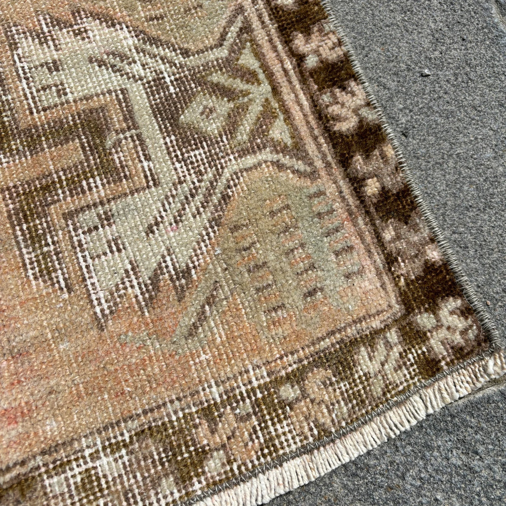 Vintage Turkish Mini Rug 1.5 x 2.8 ft
