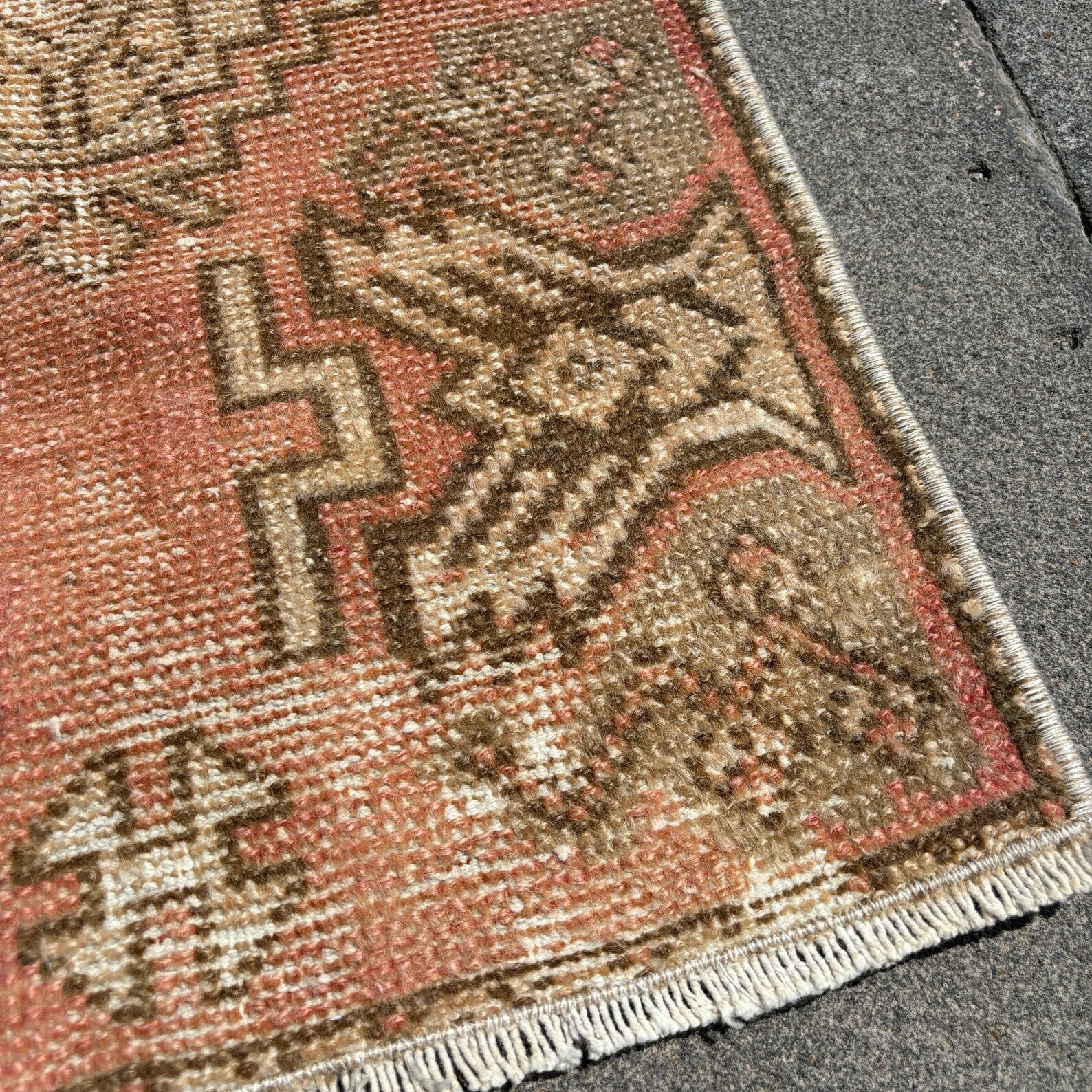 Vintage Turkish Mini Rug 1.4 x 2.7 ft