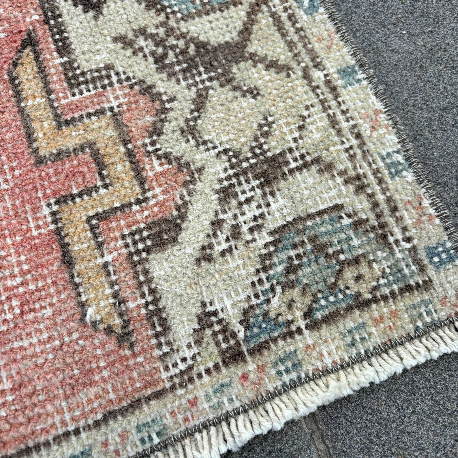 Vintage Turkish Mini Rug 1.4 x 2.9 ft