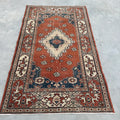 Vintage Turkish Accent Area rug 3.9 x 6.4 ft