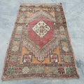 Vintage Turkish Accent Area rug 3.8 x 6.1 ft