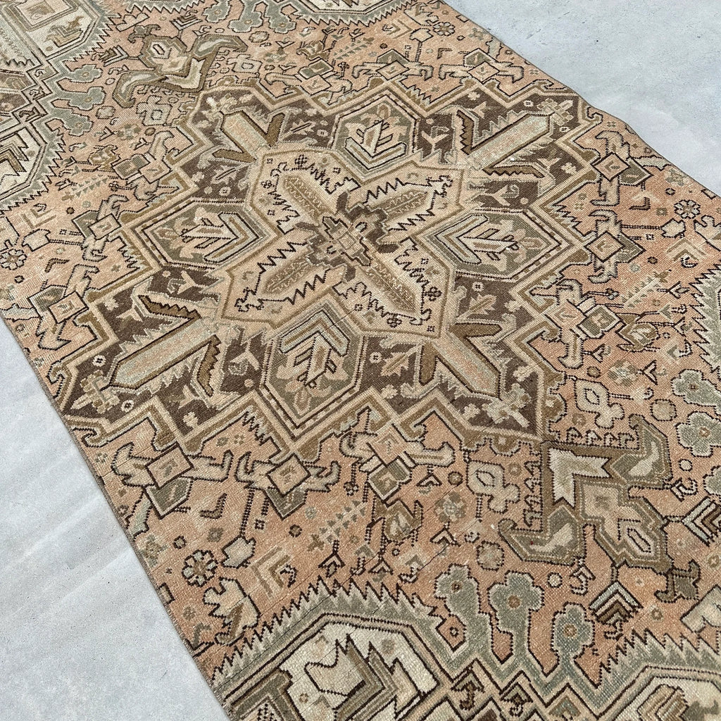 Vintage Turkish Accent Area rug 4.2 x 9.5 ft