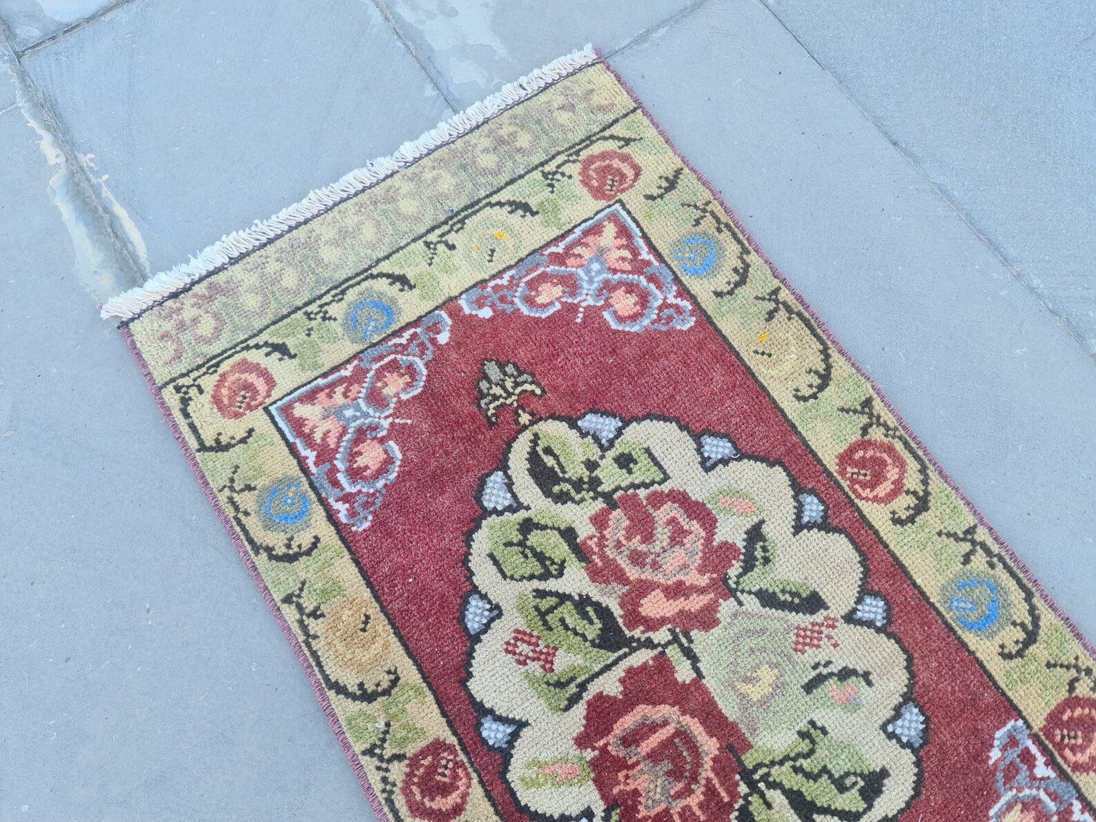 Vintage Turkish Mini Rug 1.6 x 2.8 ft