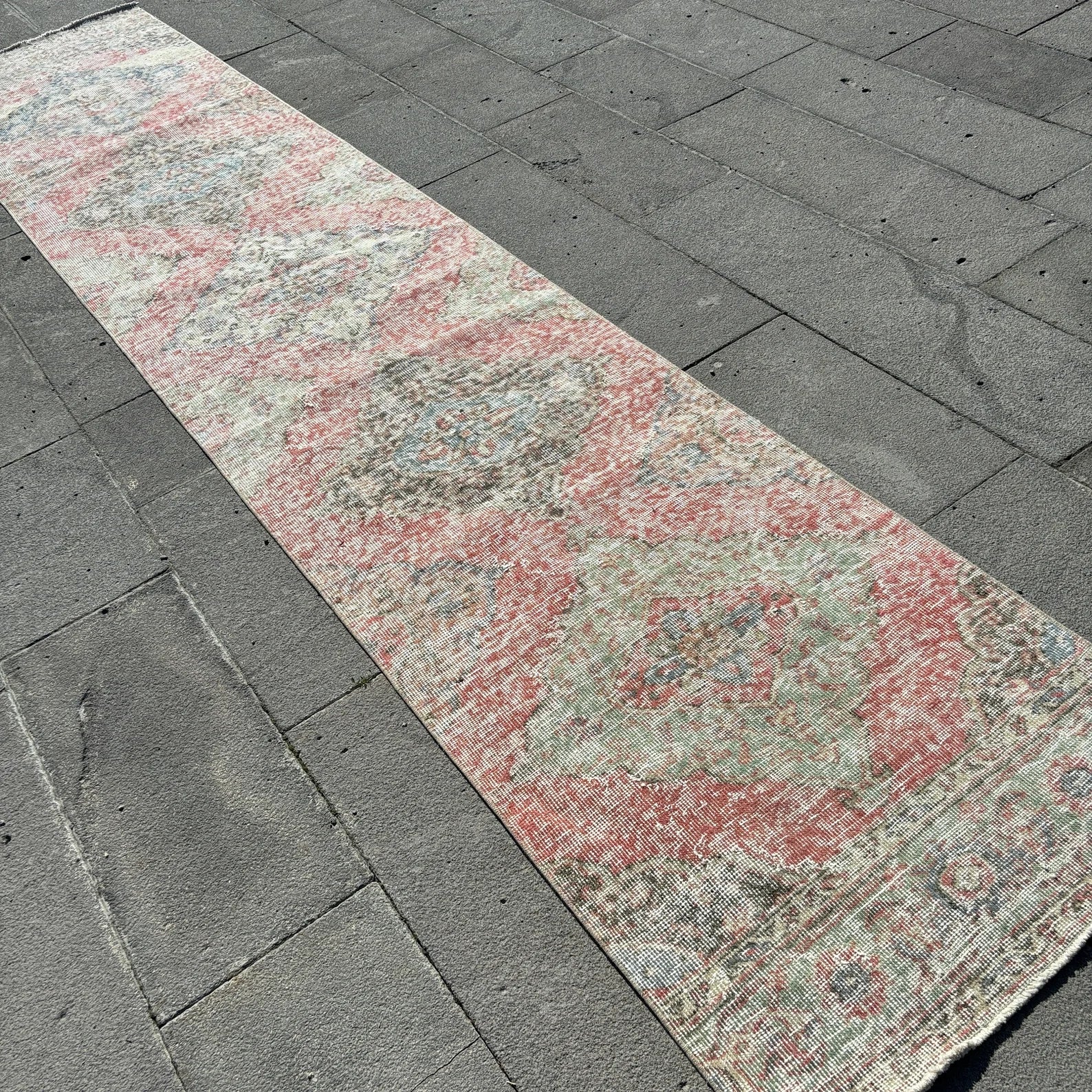 Vintage Turkish Runner Rug 2.6 x 12.9 ft