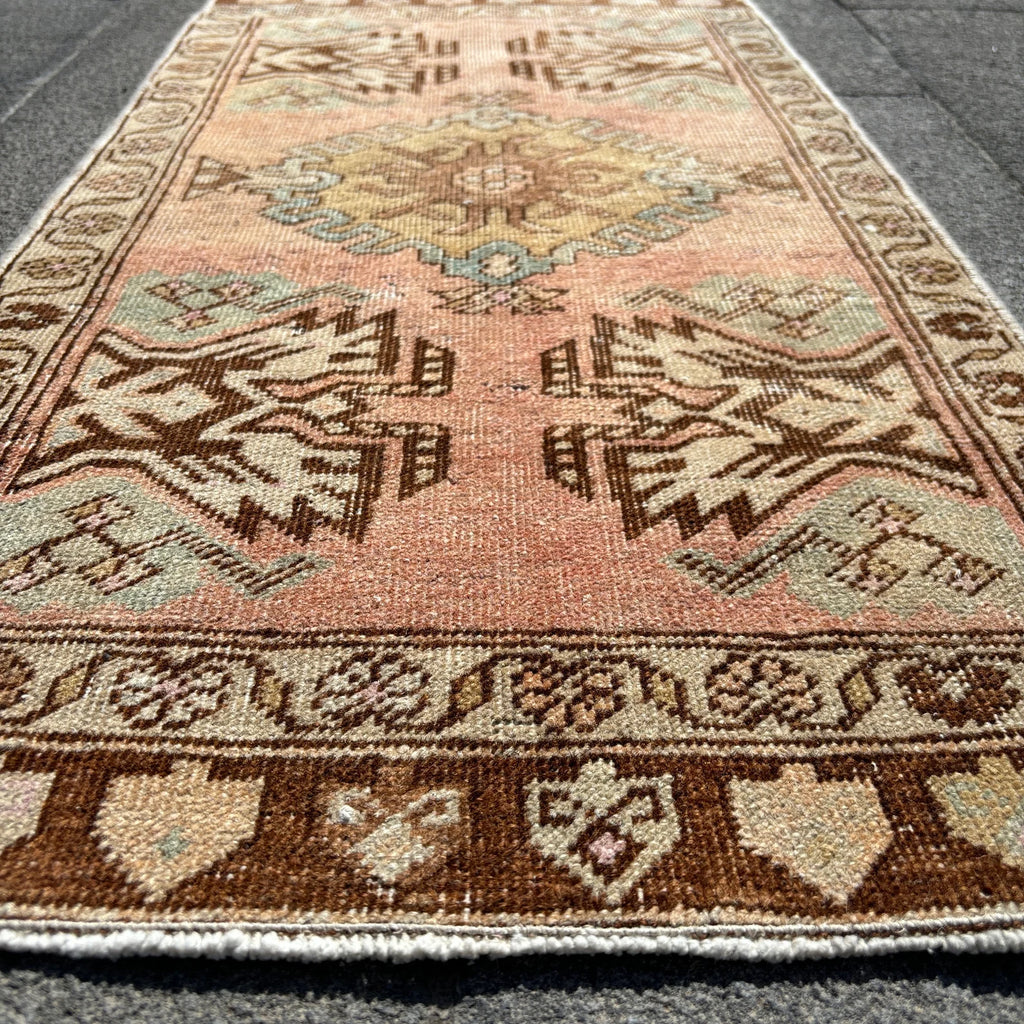 Vintage Turkish Mini Rug 1.5 x 2.8 ft