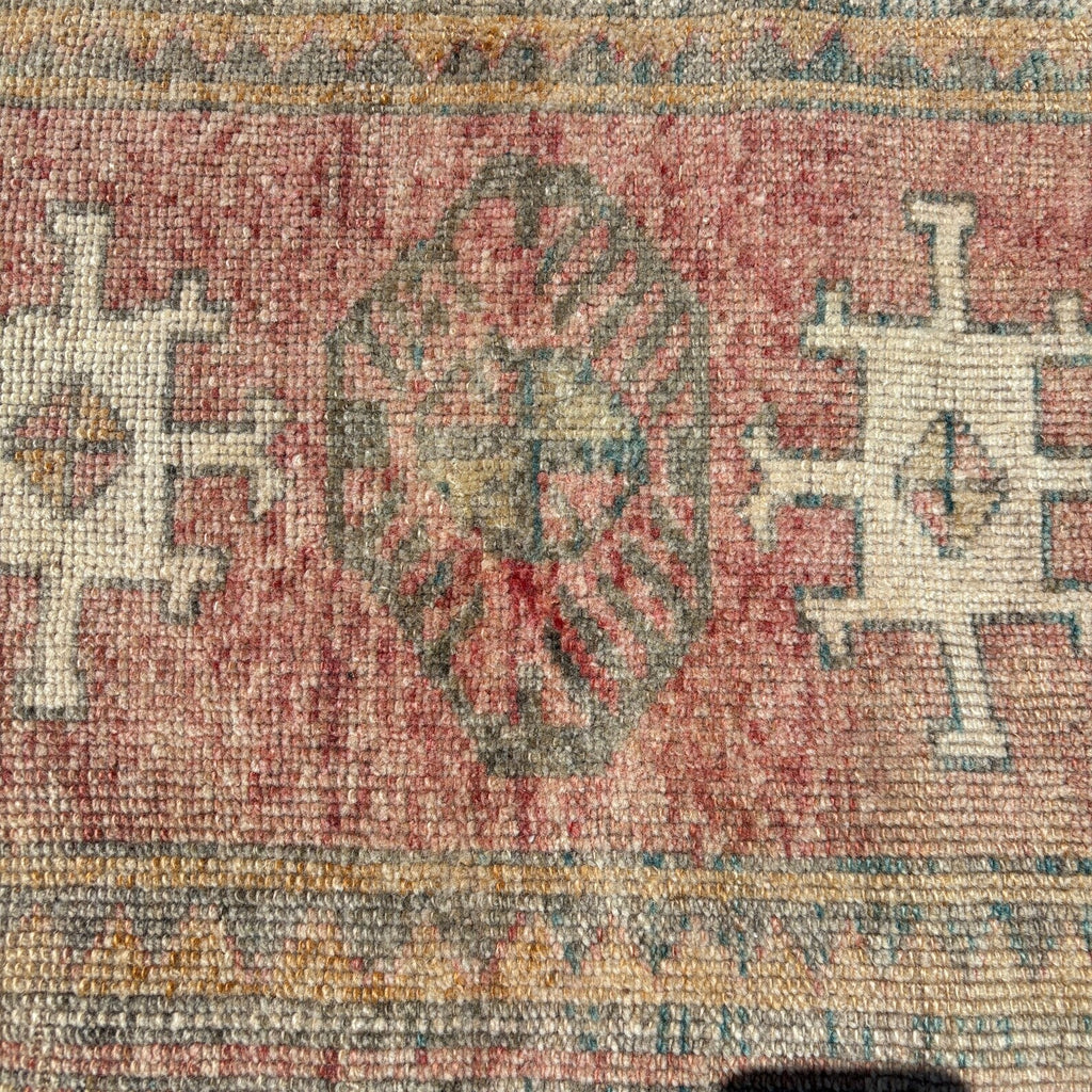 Vintage Turkish Mini Rug 1.4 x 3.2 ft