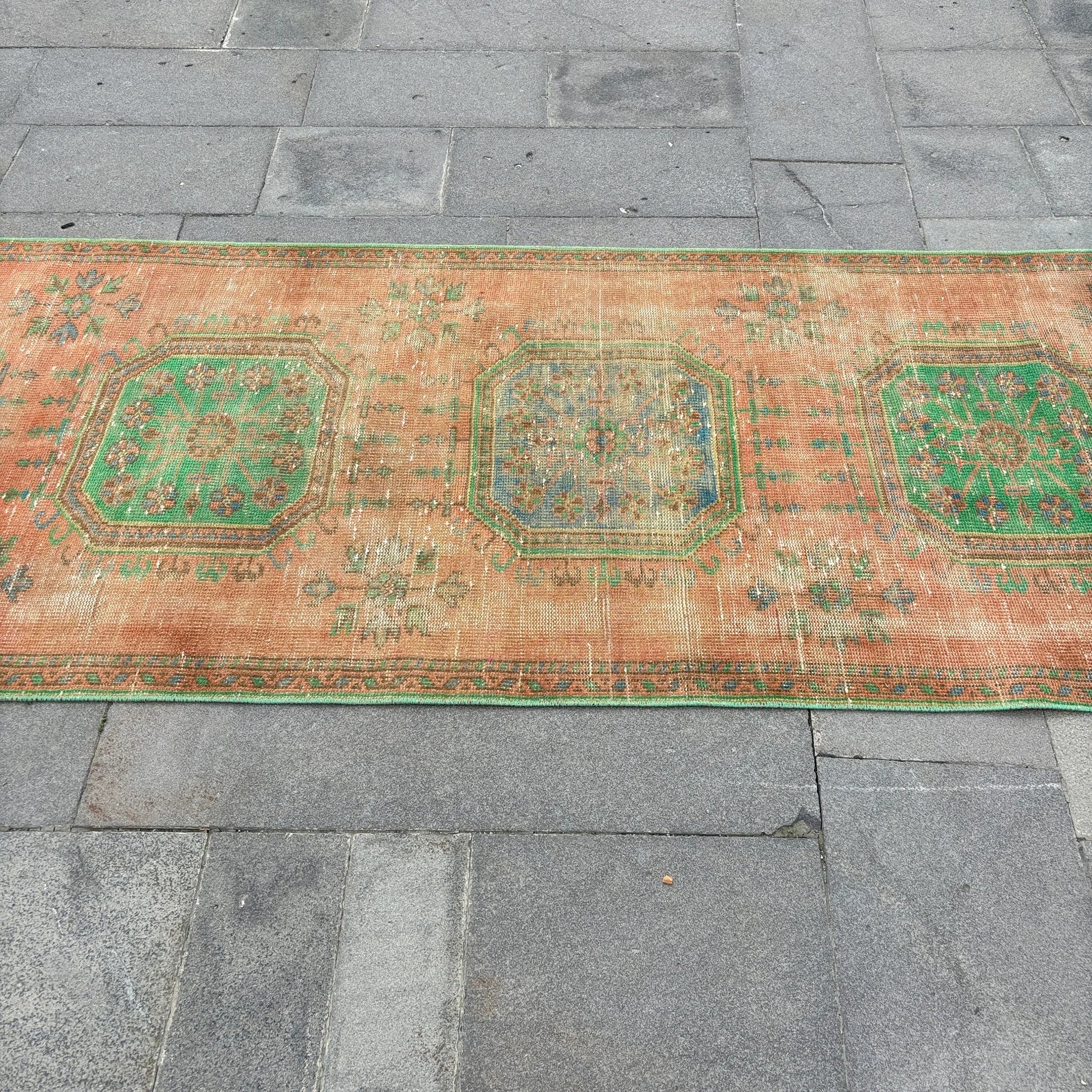 Vintage Turkish Runner Rug 2.7 x 11.3 ft