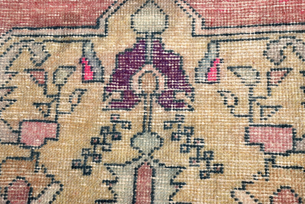 Vintage Turkish Accent Area rug 3.2 x 7.8 ft