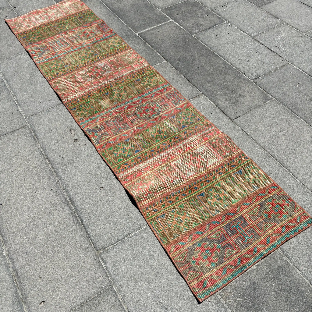 Vintage Turkish Runner Rug 1.7 x 7.6 ft