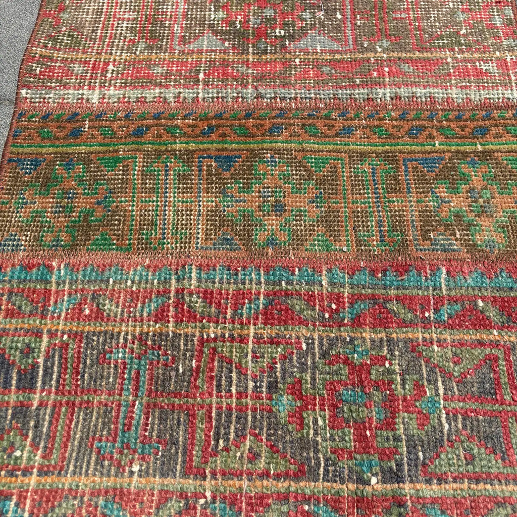 Vintage Turkish Runner Rug 1.7 x 7.6 ft