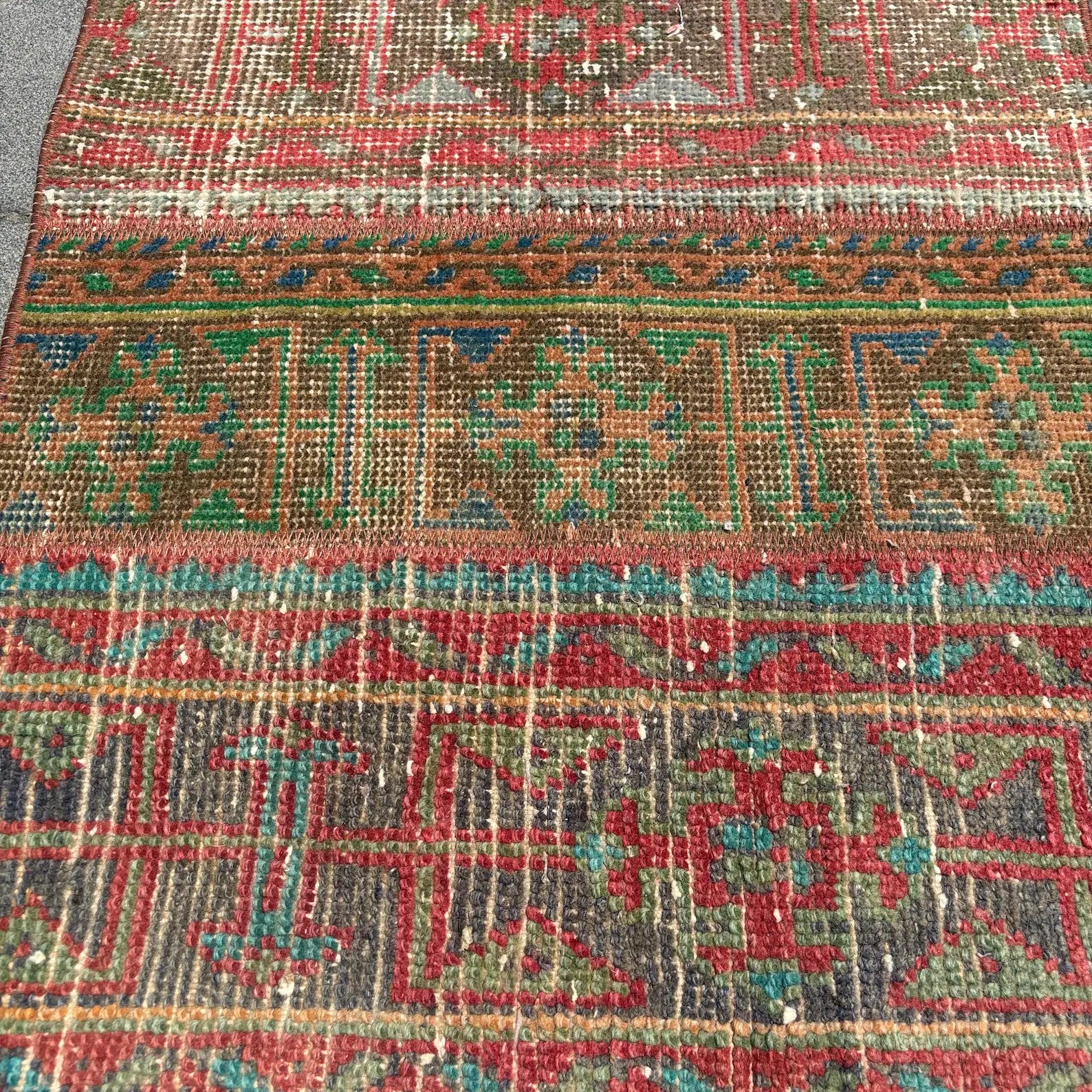 Vintage Turkish Runner Rug 1.7 x 7.6 ft