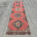 Vintage Turkish Runner Rug 3 x 12.3 ft