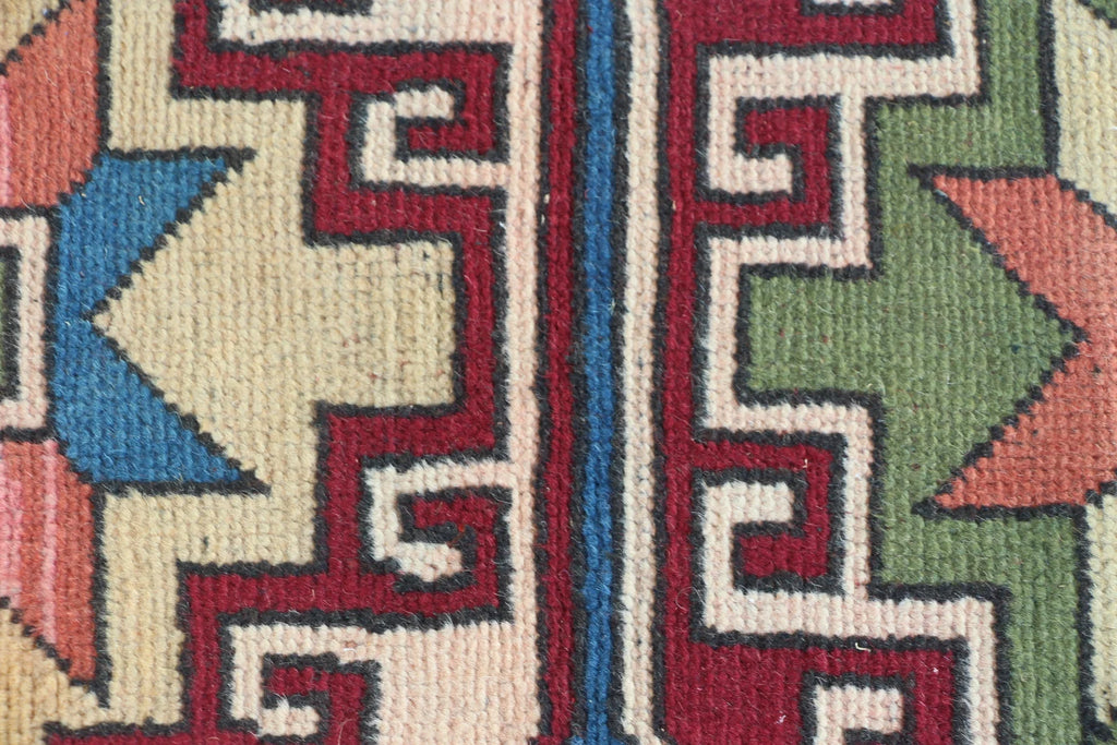 Vintage Turkish Accent Area rug 3.2 x 7.7 ft