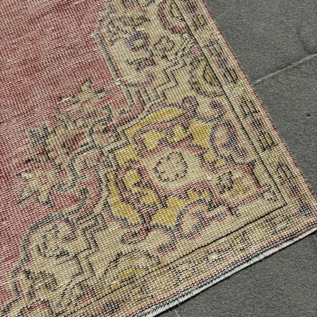 Vintage Turkish Accent Area rug 4.6 x 10.3 ft