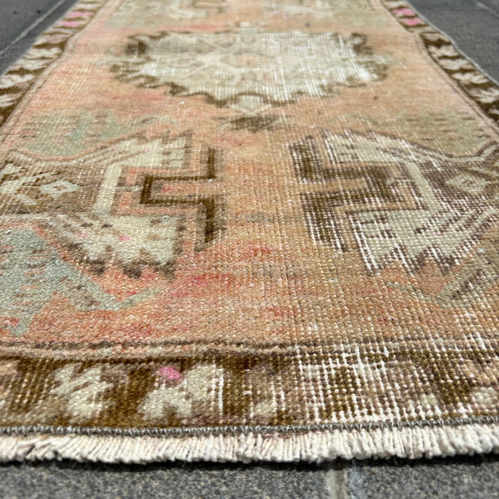 Vintage Turkish Mini Rug 1.5 x 2.8 ft
