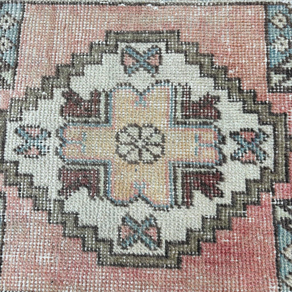 Vintage Turkish Mini Rug 1.4 x 2.9 ft