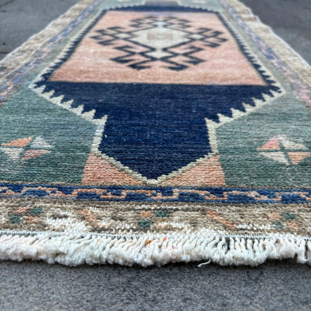 Vintage Turkish Mini Rug 1.4 x 3 ft