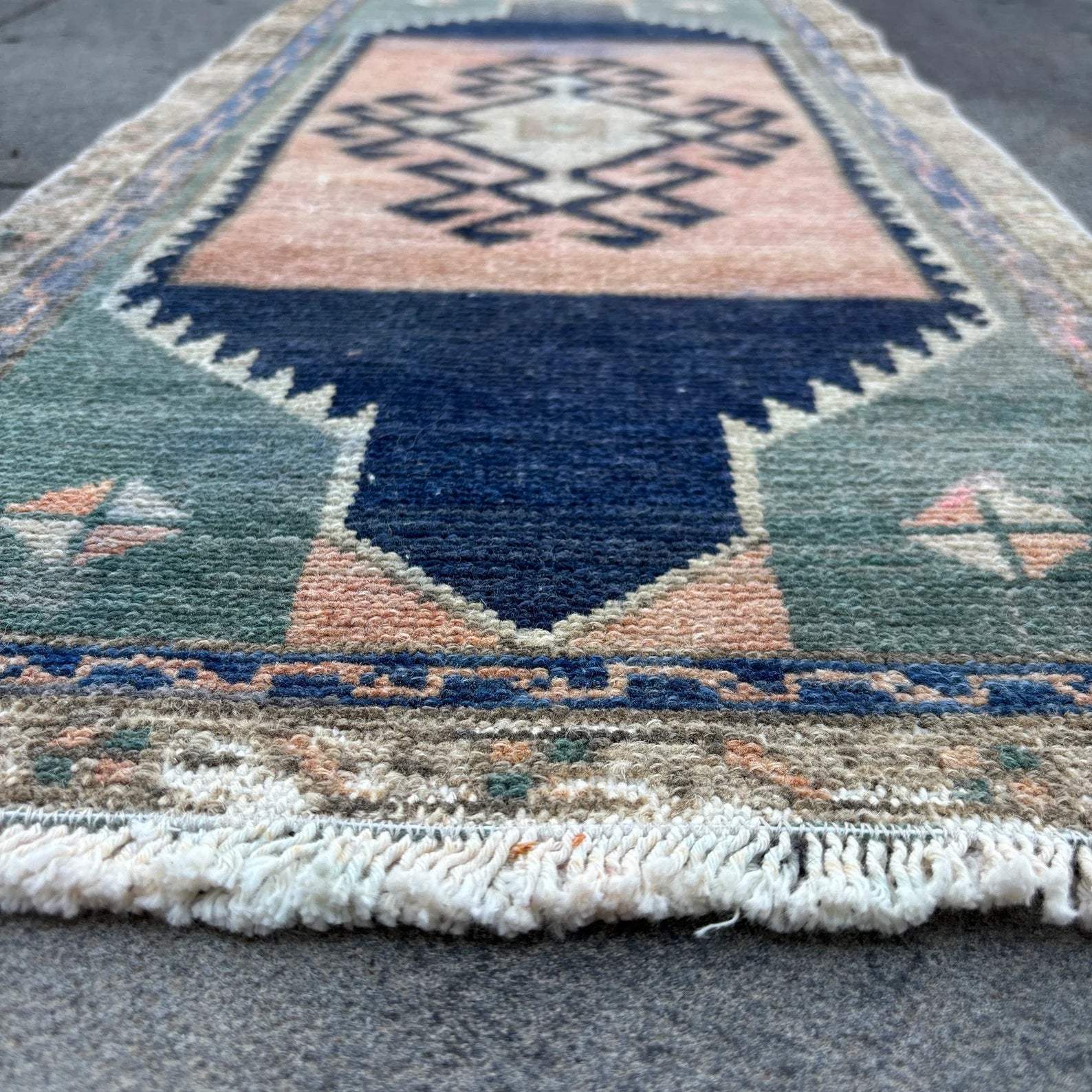 Vintage Turkish Mini Rug 1.4 x 3 ft