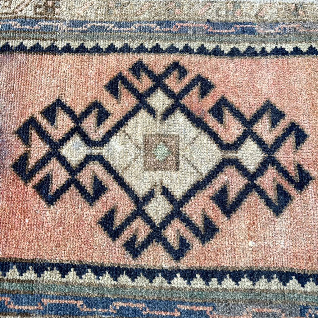 Vintage Turkish Mini Rug 1.4 x 3 ft